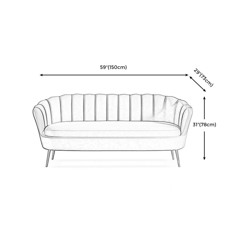 Glam Living Room Velvet Sofa Sewn Pillow Back Settee with Brass Legs Clearhalo 'Furniture' 'furniture_sofas' 'Living Room Furniture' 'Sofa' 'sofas' 1200x1200_4953d170-41d4-4d8a-9588-8e02d0c77ad4