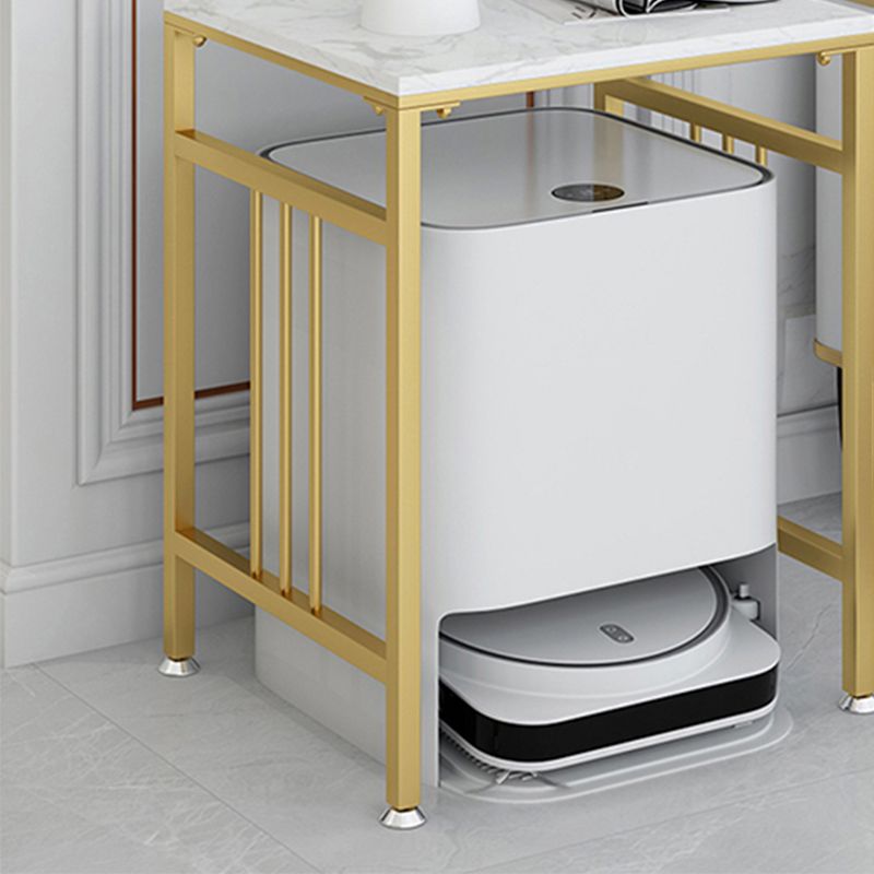 Modernistische vierkante lei bovenste zijtafel metalen 4 poten eindtafel