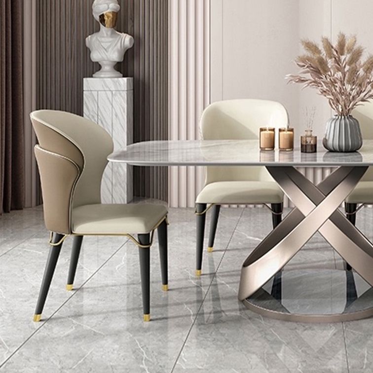 Luxury Sintered Stone Top Table Rectangle Grey Table with Gold Metal Pedestal Clearhalo ' dining_table' 'Dining Tables & Seating' 'Dining Tables' 'furn' 'furn_dining_table' 'Furniture' 'furniture_dining_table' 'Kitchen & Dining Furniture' 'kitchen&dining_furn' 'kitchen' 'kitchen_dining_table' 1200x1200_49556ab7-e712-454f-9f3a-fc7cb51c278f