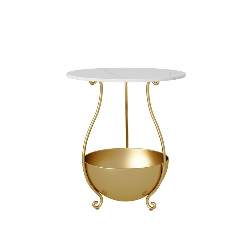 Table de nuit en métal table de nuit en pierre contemporaine avec étagères