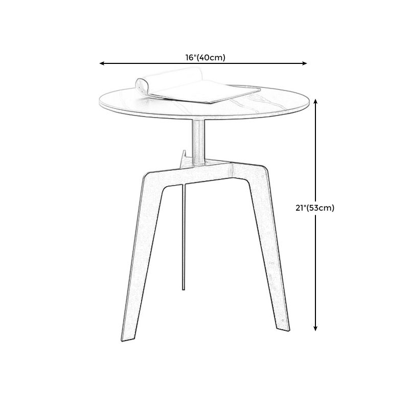Modern Marble Top End Table 3 Mental Legs Sofa Side End Table for Living Room Clearhalo 'Coffee & Accent Tables' 'End & Side Tables' 'end_side_table' 'end_side_tables' 'furn' 'furn_end_side_tables' 'Furniture' 'furniture_end_side_table' 'Living Room Furniture' 1200x1200_4957a079-caf1-4780-a05d-4ed29faecc5a