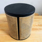 18.11" Tall Wood Round Top Side Table Drum Base End Table with Storage