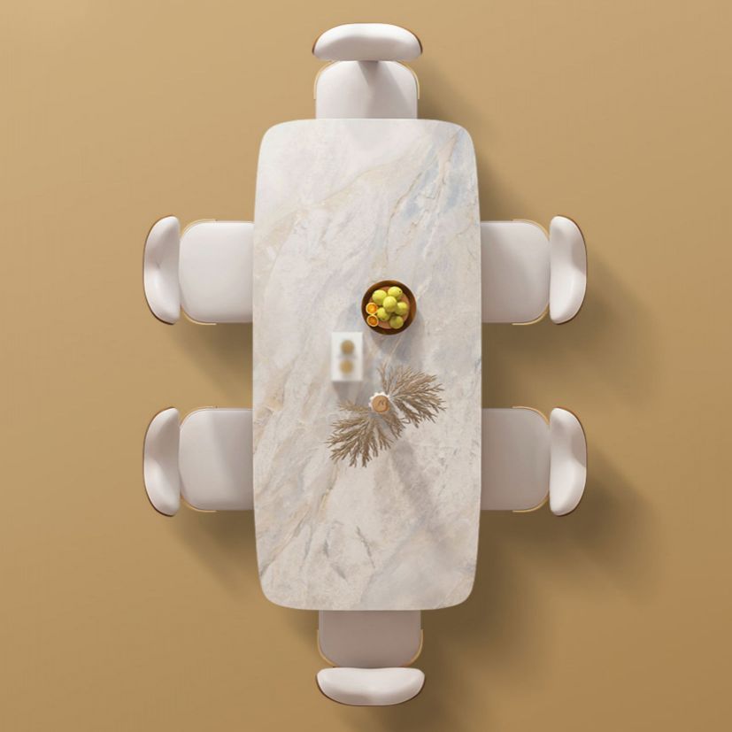 Luxury Sintered Stone Top Dining Set Rectangle 1/4/5/7/9 Pieces Kitchen Table with Chairs Clearhalo 'Dining Room Sets' 'Dining Tables & Seating' 'dining_room_set' 'furn' 'furn_dining_room_set' 'Furniture' 'furniture_dining_room_set' 'Kitchen & Dining Furniture' 1200x1200_4958b0bc-28a4-4311-a832-fa945e9a2bc7