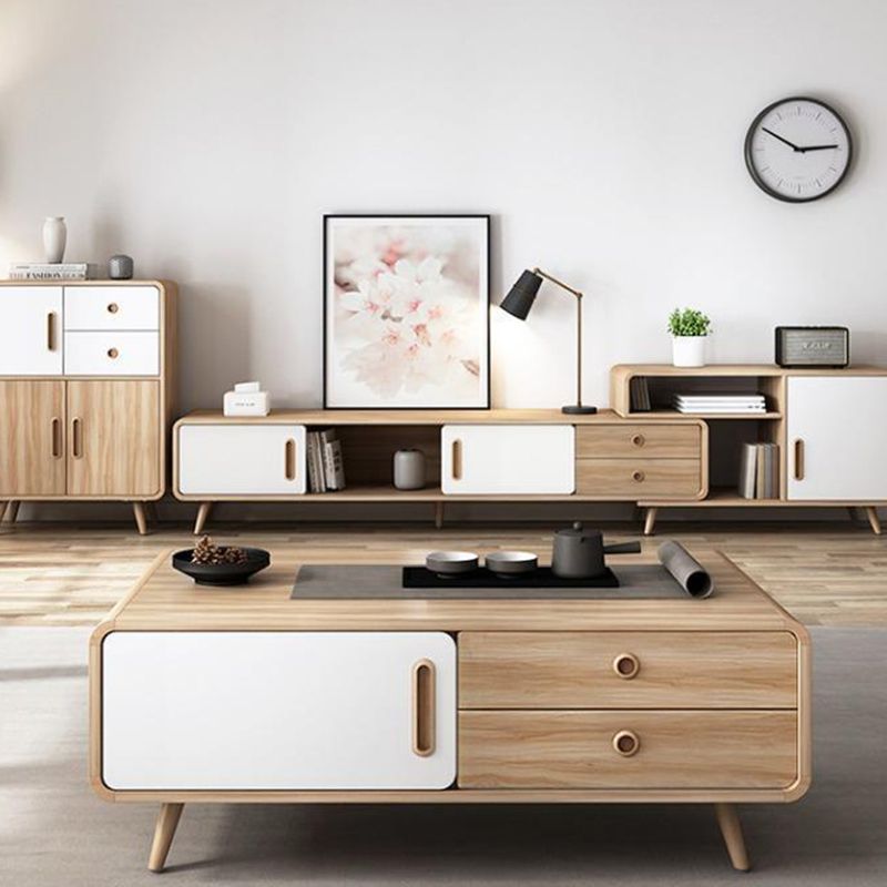 WoodenTV Media Console Moderm TV Stand Console for Living Room Clearhalo 'furn' 'furn_tv_stands_entertainment_centers' 'Furniture' 'Living Room Furniture' 'TV Stands & Entertainment Centers' 'TV Stands & Media Storage Furniture' 'tv_stands_entertainment_centers' 1200x1200_495985c5-6577-4df0-b4be-0cd7f2944e90