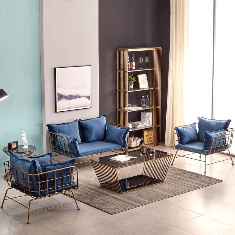 Golden Frame Velvet Loveet con braccio top per cuscino per appartamento