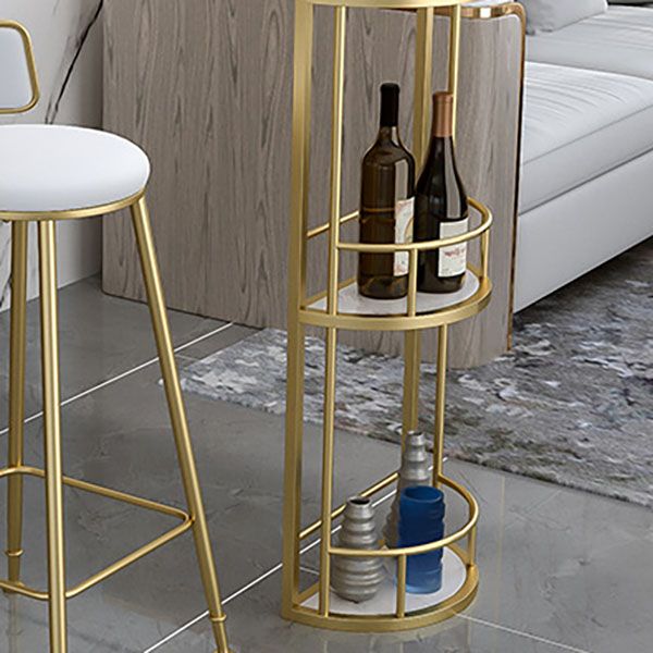 Glam 1/2/3 Pieces Bar Table Set Rectangle Stone Bar Table with Metal High Stools Clearhalo 'Bar Furniture' 'furn' 'furn_home_bar_bar_sets' 'Furniture' 'Home Bars & Bar Sets' 'home_bar_bar_sets' 'Kitchen & Dining Furniture' 1200x1200_495c16d7-3321-4357-9d0b-0aec59d83d03