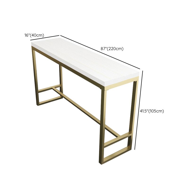 Mesa de bar rectangular estilo Glam, mesa de comedor de barra fija con reposapiés