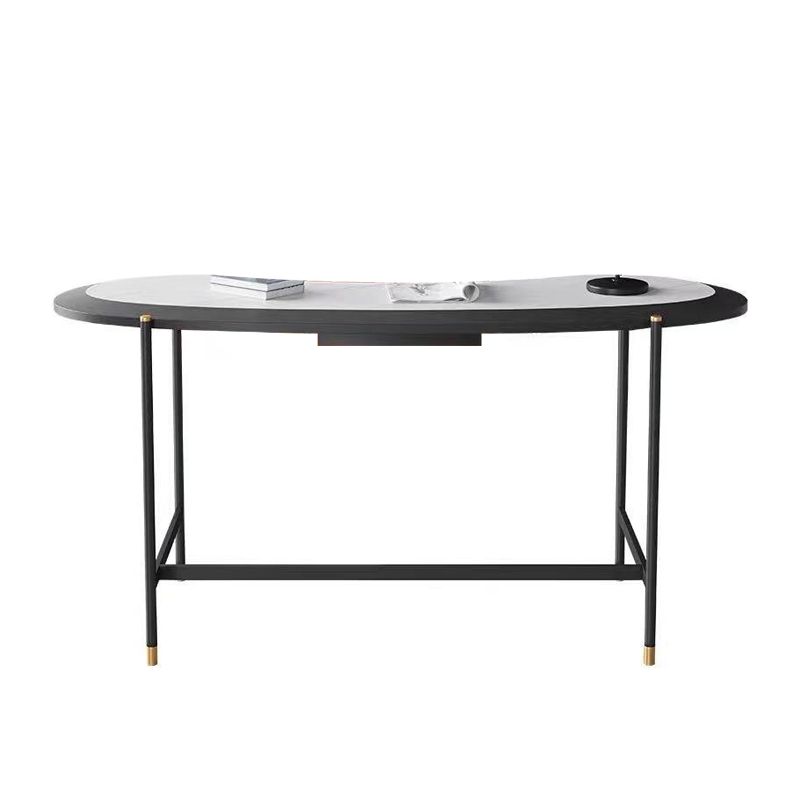 Contemporary Writing Desk Home Stone Office Desk with Black Legs Clearhalo 'furn' 'furn_office_desk' 'Furniture' 'Office Desks' 'Office Furniture' 'office_desk' 1200x1200_495e11b8-10d4-4251-8a5c-4c7d6ab19c5e
