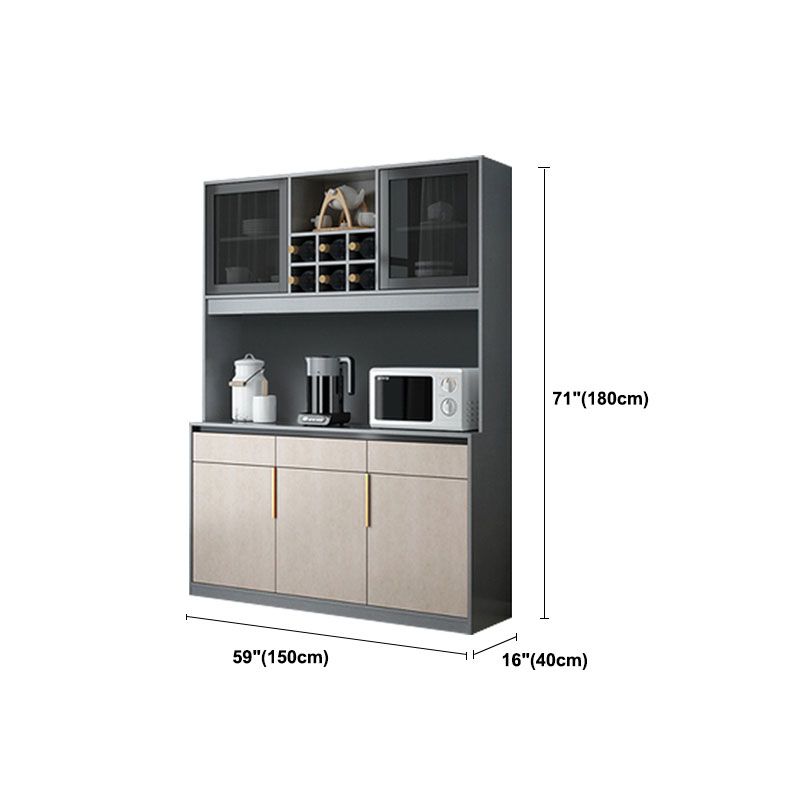 Sideboard in legno ingegnerizzato contemporaneo con porta e cassetto per la cucina