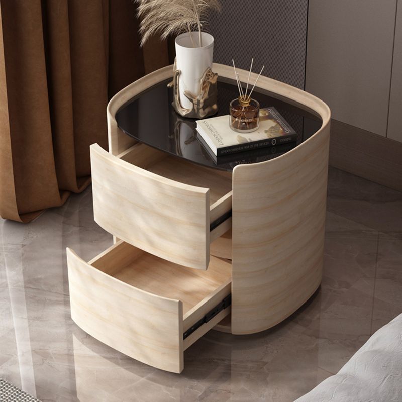 モダンなアクセントテーブルナイトスタンドアンティークフィニッシュベッドナイトスタンドの引き出し付き