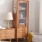 Moderner Stil Massive Holzglas Tür Sideboardschrank mit Lagerschubladen