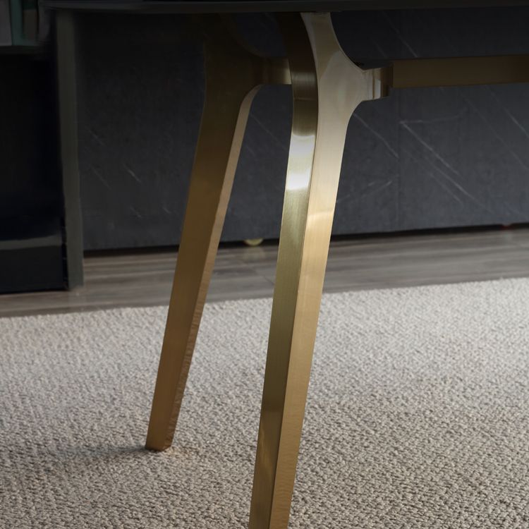 Traditional Luxury Dining Table Sintered Stone 4 Legs Table with Gold Frame Clearhalo ' dining_table' 'Dining Tables & Seating' 'Dining Tables' 'furn' 'furn_dining_table' 'Furniture' 'furniture_dining_table' 'Kitchen & Dining Furniture' 'kitchen&dining_furn' 'kitchen' 'kitchen_dining_table' 1200x1200_4960b551-21c5-43dd-990e-1085bf664e14