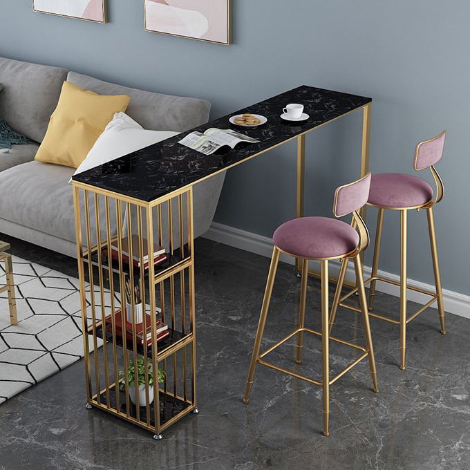 Tavolo da bar top in marmo per piccoli luoghi glam metallio tavolo da pub