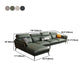 Glam Sofa Chaise Faux Leather Living Room Pillow Top Arm Sofa