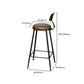 Contemporary Upholstered Dining Stool Armless Bar Stool with Black Base