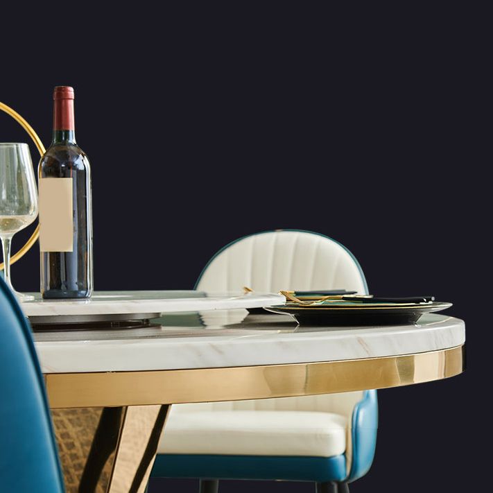 Glam Round Shape Marble Table Standard Kitchen Dining Table with Pedestal Base Clearhalo ' dining_table' 'Dining Tables & Seating' 'Dining Tables' 'furn' 'furn_dining_table' 'Furniture' 'furniture_dining_table' 'Kitchen & Dining Furniture' 'kitchen&dining_furn' 'kitchen' 'kitchen_dining_table' 1200x1200_49663f4e-ae10-40c0-b853-eb3a11e1be11