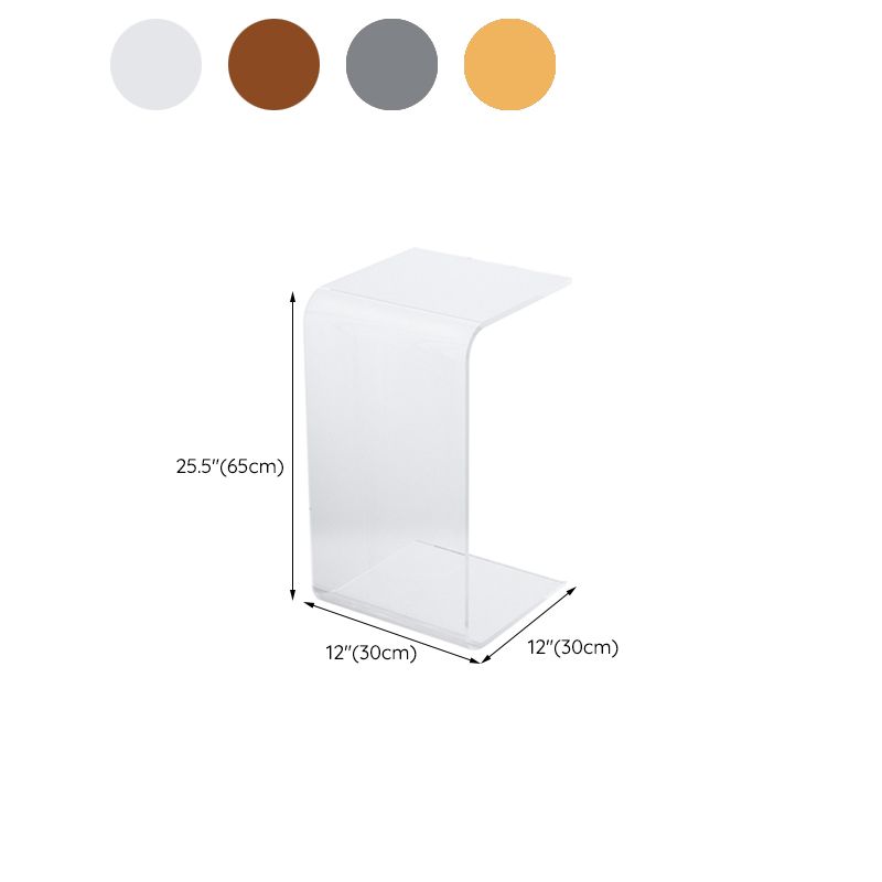 Tavolo laterale largo da 11 "tavolino acrilico accento laterale per camera da letto