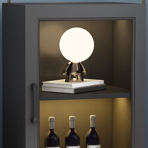 Contemporary Display Stand Faux Wood Glass Doors Storage Cabinet with Door Clearhalo 'Display & China Cabinets' 'display_china_cabinets' 'furn' 'furn_display_china_cabinets' 'Furniture' 'Kitchen & Dining Furniture' 1200x1200_496833fc-5424-455f-84d6-99cc0d990b8d