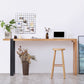 Ensemble de Table de pub rectangulaire luxueuse, 1/2 pièces, comptoir en bois avec tabourets sans dossier