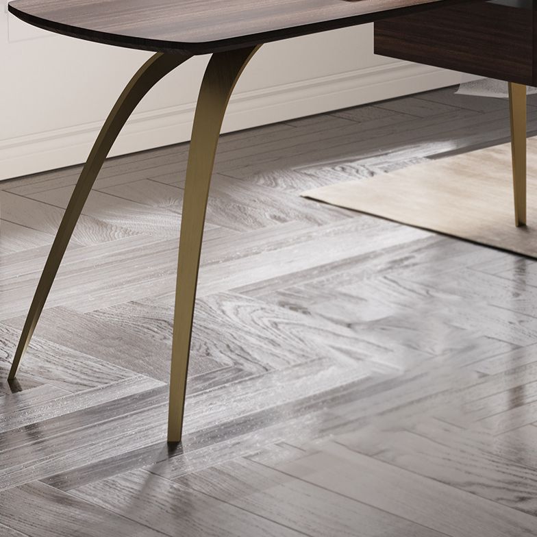 Desca per ufficio glam in legno 1 cassetto 23.62 "W di scrittura con base di ferro