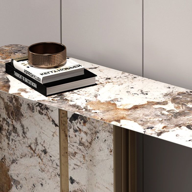 16 inch Wide Glam Console Table Rectangle Stone Sofa Console Table