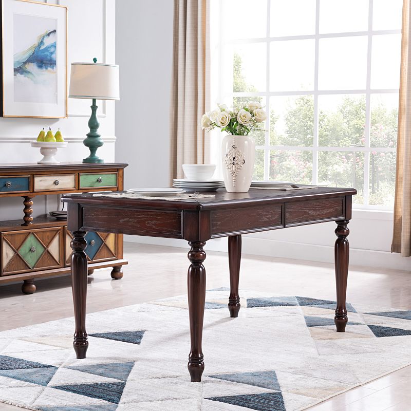 Mid-Century Rectangle Dining Site Table Solid Wood Table,55"L x 31.5"W x 29.5"H Clearhalo ' dining_table' 'Dining Tables & Seating' 'Dining Tables' 'furn' 'furn_dining_table' 'Furniture' 'furniture_dining_table' 'Kitchen & Dining Furniture' 'kitchen&dining_furn' 'kitchen' 'kitchen_dining_table' 1200x1200_496b8e28-18ae-4ed5-9983-c15033d962e4