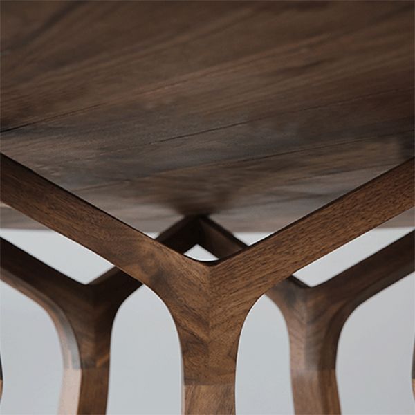 Contemporain 1/2/5 Pièces meubles Round en bois massif en bois ensemble en marron