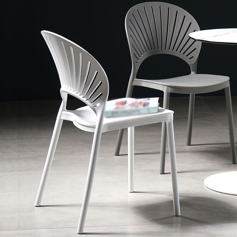 Contemporary Style Kitchen Plastic Chairs Dining Armless Open Back Side Chair Clearhalo ' kitchen&dining_furn' 'Dining Chairs' 'Dining Tables & Seating' 'dining_chair' 'furn' 'furn_dining_chair' 'Furniture' 'furniture_dining_chair' 'Kitchen & Dining Furniture' 'kitchen' 1200x1200_496dddcd-8d4d-4a23-b4a2-394836851377
