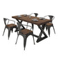 Tavolo da pranzo marrone scuro in legno set 1/4/5 pezzi Dinette industriale per casa
