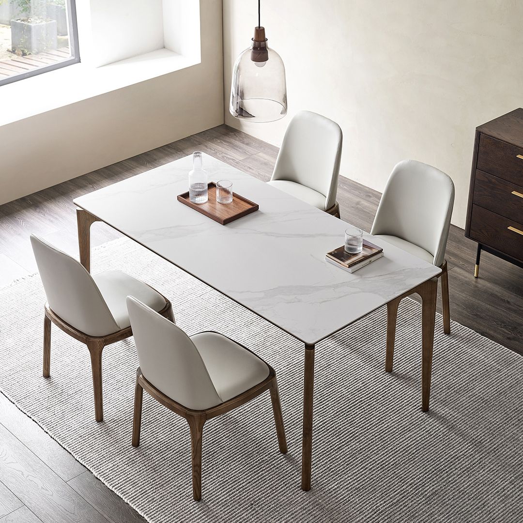 Modern Sintered Stone Top Dining Set Rectangle 1/2/4/5 Pieces Dining Room Table Set Clearhalo 'Dining Room Sets' 'Dining Tables & Seating' 'dining_room_set' 'furn' 'furn_dining_room_set' 'Furniture' 'furniture_dining_room_set' 'Kitchen & Dining Furniture' 1200x1200_496e45cf-d3c2-4926-8f7b-d59b4e9cf9ec