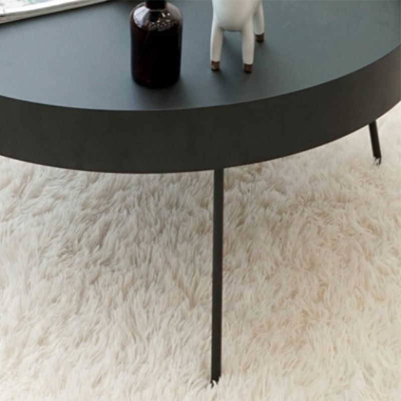 Mid-Century Modern Coffee Table with 4 Legs and Iron Round Top Clearhalo 'Coffee & Accent Tables' 'Coffee Tables' 'coffee_tables' 'furn' 'furn_coffee_tables' 'Furniture' 'Living Room Furniture' 1200x1200_496f7788-3edc-42e9-9e3f-8b37fb1356fc