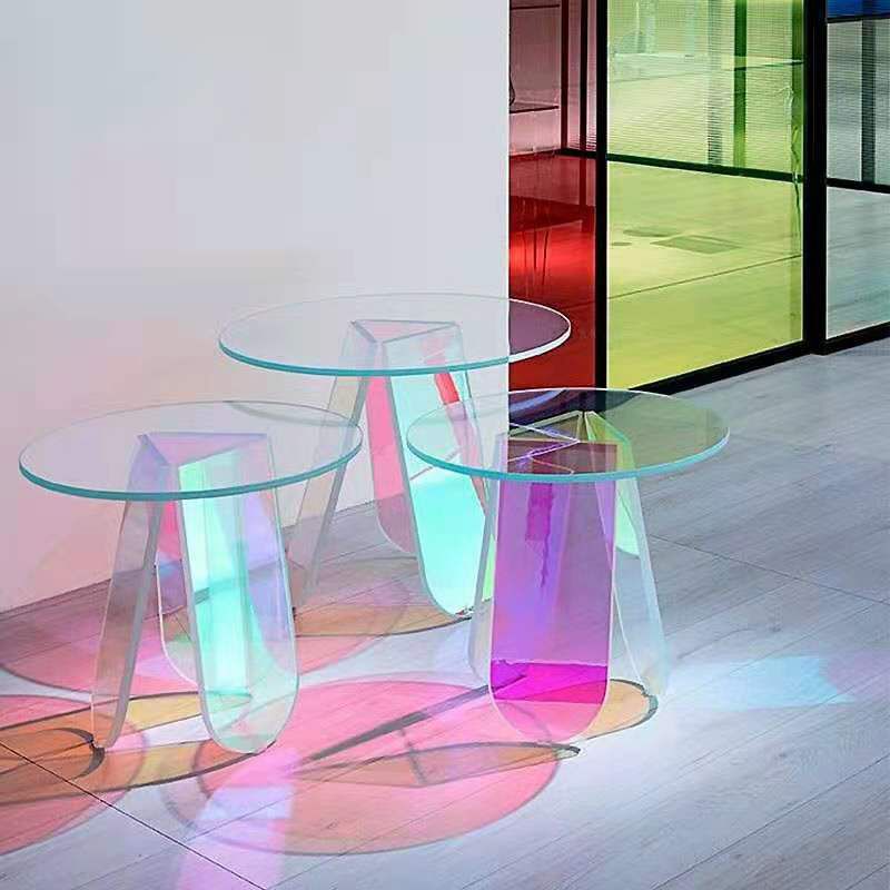 Light Luxury Gradient Colorful Coffee Table Round Oval Acrylic Coffee Table Clearhalo 'Coffee & Accent Tables' 'Coffee Tables' 'coffee_tables' 'furn' 'furn_coffee_tables' 'Furniture' 'Living Room Furniture' 1200x1200_496f8e4c-a3e1-43c0-bbd0-92f8347b506c