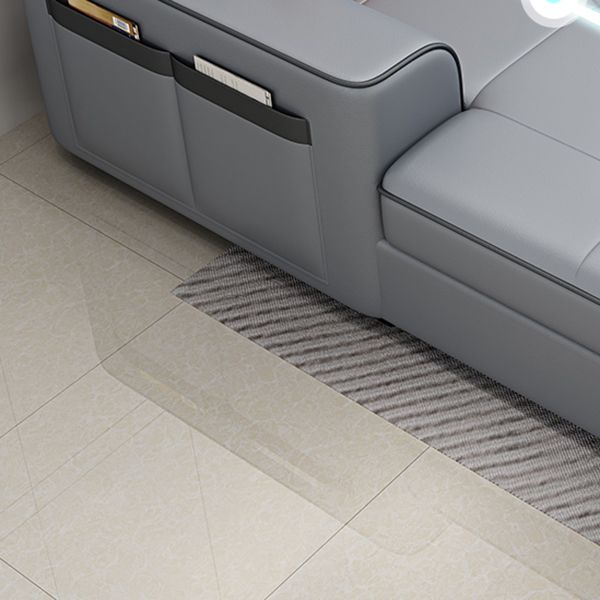 Contemporary Stain-resistant Sectional L-shape Sqaure Arm Sectional in Grey Clearhalo 'furn' 'furn_sectionals' 'Furniture' 'Living Room Furniture' 'Sectionals' 1200x1200_49707960-36fe-4aa1-82ee-237f515f781f