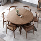 Modern Style Brown Dining Table Round Solid Wood Dining Table with 4 Legs for Home Clearhalo ' dining_table' 'Dining Tables & Seating' 'Dining Tables' 'furn' 'furn_dining_table' 'Furniture' 'furniture_dining_table' 'Kitchen & Dining Furniture' 'kitchen&dining_furn' 'kitchen' 'kitchen_dining_table' 1200x1200_4970febe-e167-4ed3-96cc-66aefaaf537c