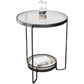 23.6" Tall Round Glass Top Side Table Iron Frame Base End Table with Shelf Clearhalo 'Coffee & Accent Tables' 'End & Side Tables' 'end_side_tables' 'furn' 'furn_end_side_tables' 'Furniture' 'Living Room Furniture' 1200x1200_4971191b-0bb7-42ba-99eb-8f67baf169d5