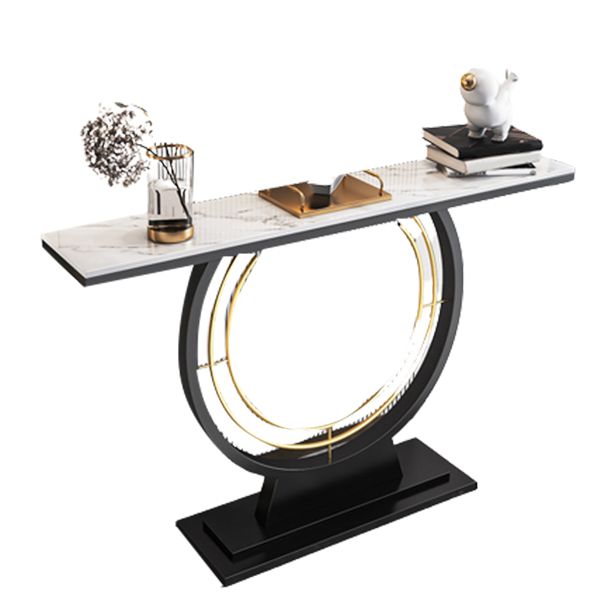 Tavolo da rettangolo di accento console in pietra contemporanea tavolo da rettangolo per sala