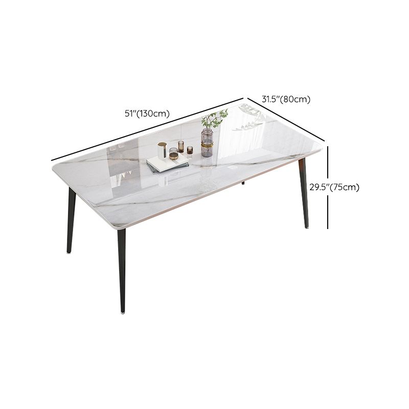 Modern Stone Rectangle Dining Table 4 Metal Legs for Dining Room Clearhalo 'Dining Tables & Seating' 'Dining Tables' 'dining_table' 'furn' 'furn_dining_table' 'Furniture' 'Kitchen & Dining Furniture' 1200x1200_4973809f-7a1f-4fd9-a93e-af3de0d4b8fc