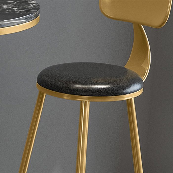 1/3 pièces Glam Bar Table Set Round Bistro Ensemble avec un faux marbre blanc