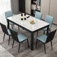 Table de salle à manger rectangulaire en verre de style contemporain avec 4 pieds