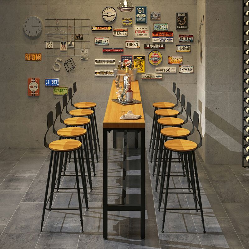 Industrial 1/2/6/11 Pieces Solid Wood Bar Table Set Rectangular Counter Set for Home Use Clearhalo 'Bar Furniture' 'furn' 'furn_home_bar_bar_sets' 'Furniture' 'Home Bars & Bar Sets' 'home_bar_bar_sets' 'Kitchen & Dining Furniture' 1200x1200_4975e172-5931-4dd6-8d9d-c81ef82ac578
