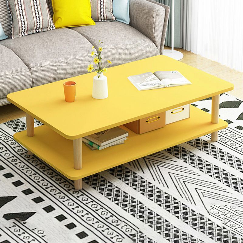 17 "Hモダンな長方形の木製コーヒーテーブル4脚カクテルテーブル付きカクテルテーブル