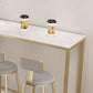 Glam rechthoekige bartafelset 1/3/4/5-delig bartafel met ijzeren frame en gestoffeerde krukken