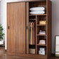 Artificial Wood Wardrobe Brown Wardrobe with Sliding Doors for Bedroom