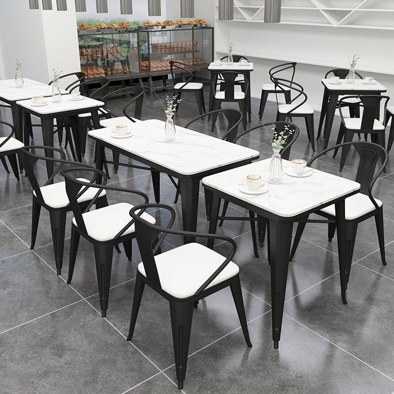 Black and White Dinette Set 1/2/3/5 Pieces Modern Stone Dining Table Set Clearhalo 'Dining Room Sets' 'Dining Tables & Seating' 'dining_room_set' 'furn' 'furn_dining_room_set' 'Furniture' 'Kitchen & Dining Furniture' 1200x1200_4978a77f-01d2-4430-af7d-0905b9a5f4bd