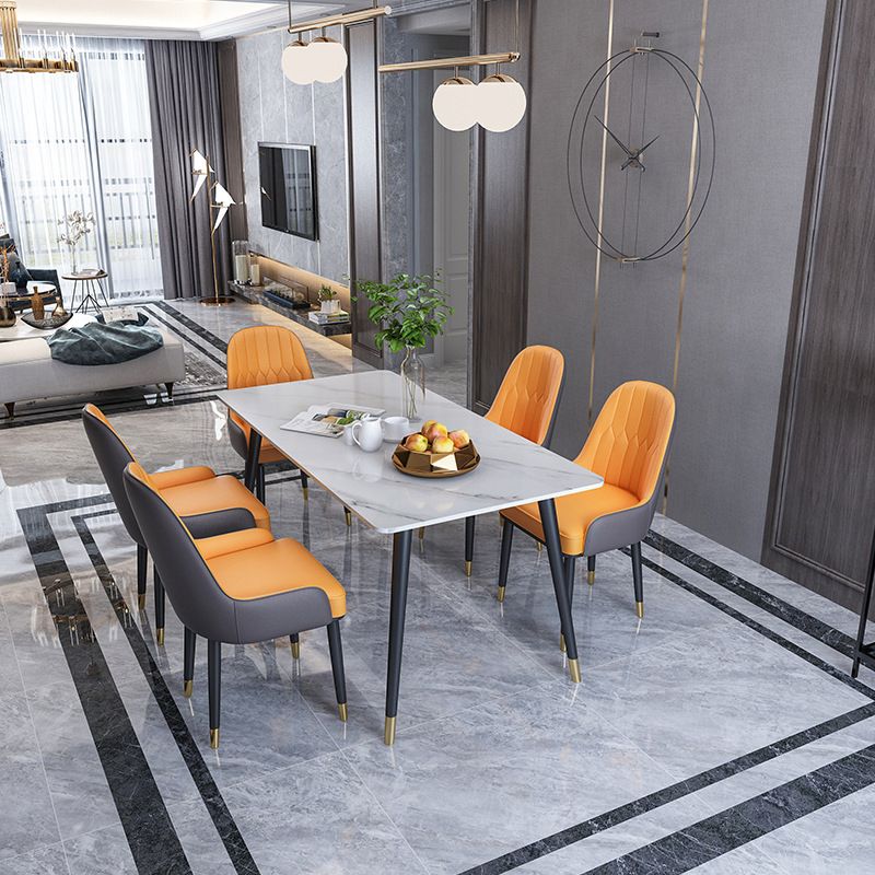Modern Matte Finish Stone Dining Table Rectangle Dining Table Clearhalo ' dining_table' 'Dining Tables & Seating' 'Dining Tables' 'furn' 'furn_dining_table' 'Furniture' 'furniture_dining_table' 'Kitchen & Dining Furniture' 'kitchen&dining_furn' 'kitchen' 'kitchen_dining_table' 1200x1200_4978eccf-7547-4824-b3fc-0293691c8943