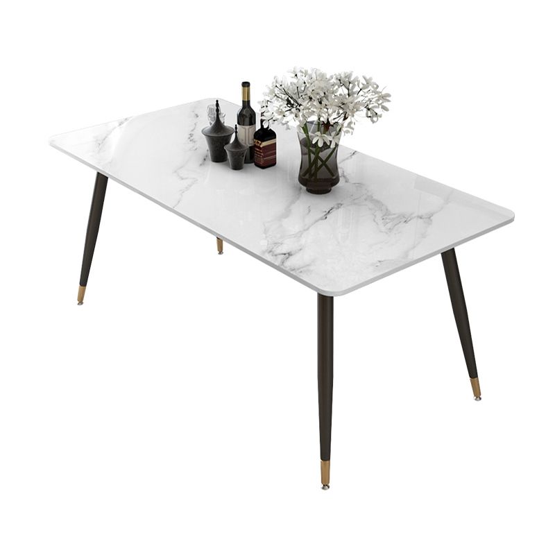 Tripod Base Dining Table Traditional Luxury Rectangle Stone and Iron Dining Table Clearhalo 'Dining Tables & Seating' 'Dining Tables' 'dining_table' 'furn' 'furn_dining_table' 'Furniture' 'furniture_dining_table' 'Kitchen & Dining Furniture' 1200x1200_4979d194-50e3-4f7f-9d6a-4a5e8e4ebfcf