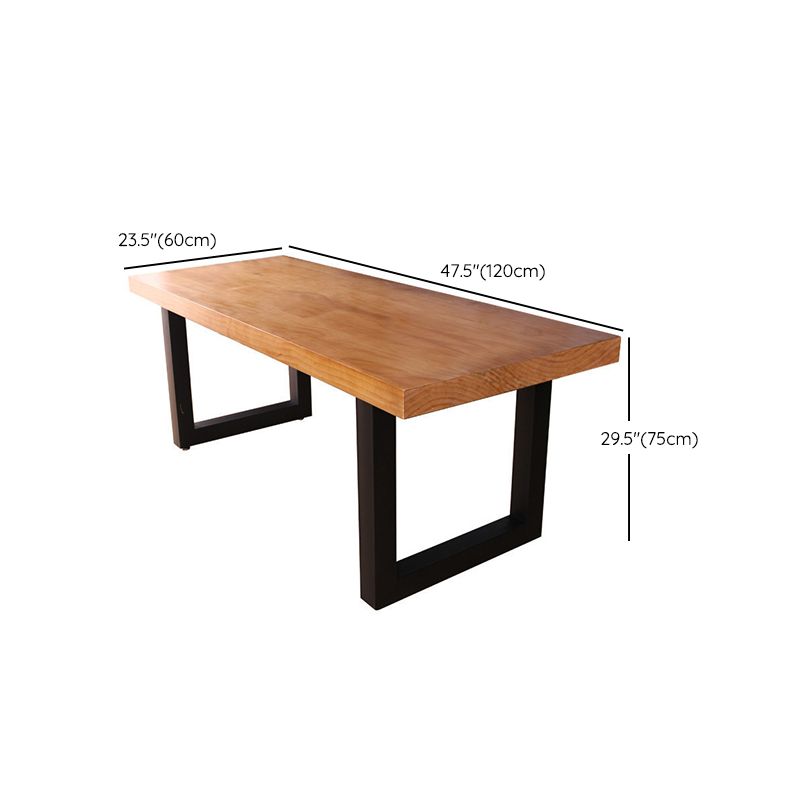 Rectangle Double Base Dining Table Industrial Wood Table for Dining Room Clearhalo 'Dining Tables & Seating' 'Dining Tables' 'dining_table' 'furn' 'furn_dining_table' 'Furniture' 'Kitchen & Dining Furniture' 1200x1200_4979dbbb-e610-4d21-a6db-2be208190682