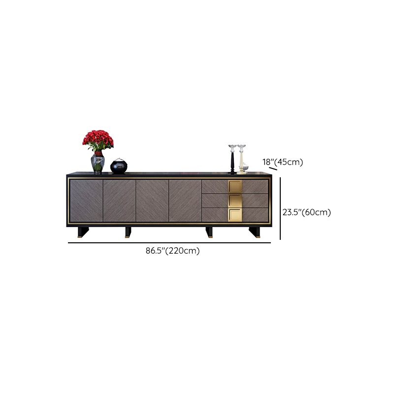 Glam TV Stand Console Enclosed Storage TV Media Stand with Drawers Clearhalo 'furn' 'furn_tv_stands_entertainment_centers' 'Furniture' 'Living Room Furniture' 'TV Stands & Entertainment Centers' 'TV Stands & Media Storage Furniture' 'tv_stands_entertainment_centers' 1200x1200_4979f8ae-9243-4c04-8358-c580ca0ca4b9