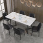 Gepolijste afwerking Dinette set met zwarte stoelen 1/4/5/7 stuks glamour eettafel set