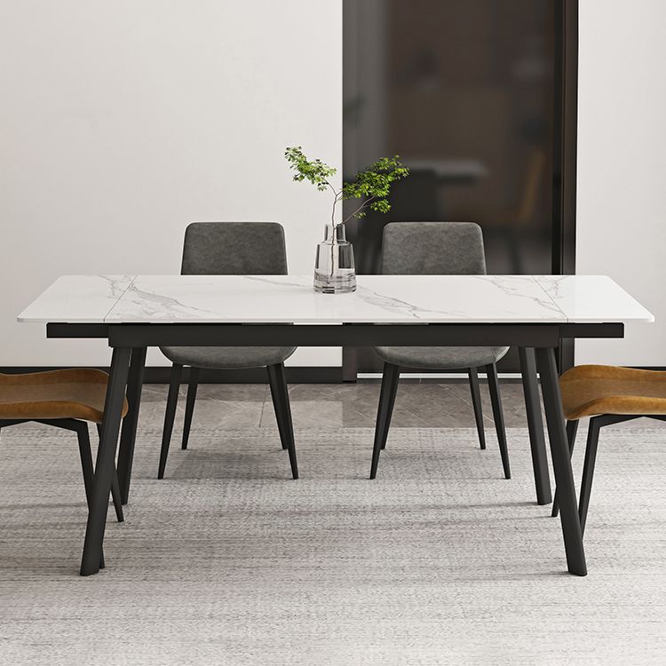 Modern 1/4/5/7 Pieces Rectangle Dining Table Set with Stone Top White Scalable Dinette Set Clearhalo 'Dining Room Sets' 'Dining Tables & Seating' 'dining_room_set' 'furn' 'furn_dining_room_set' 'Furniture' 'furniture_dining_room_set' 'Kitchen & Dining Furniture' 'kitchen&dining_furn' 'kitchen' 1200x1200_497c24fa-df1e-45db-81dd-b69fc0924e7d